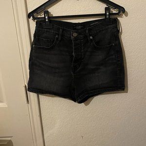 Black high rise jean shorts